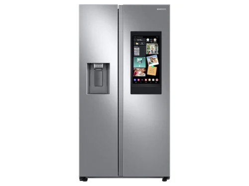 26.7 cu. ft. Large Capacity Side-by-Side Refrigerator with Touch Screen Family Hub in Stainless Steel