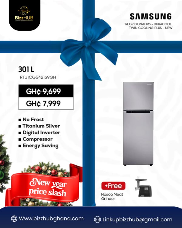 Samsung 301Ltrs Duracool Twin Cooling Plus Refrigerator:RT31CG5421S9