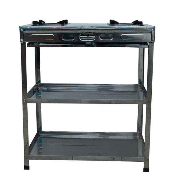 Nasco 2 Burner Stove With Shelve Stand NASGS-K212FS