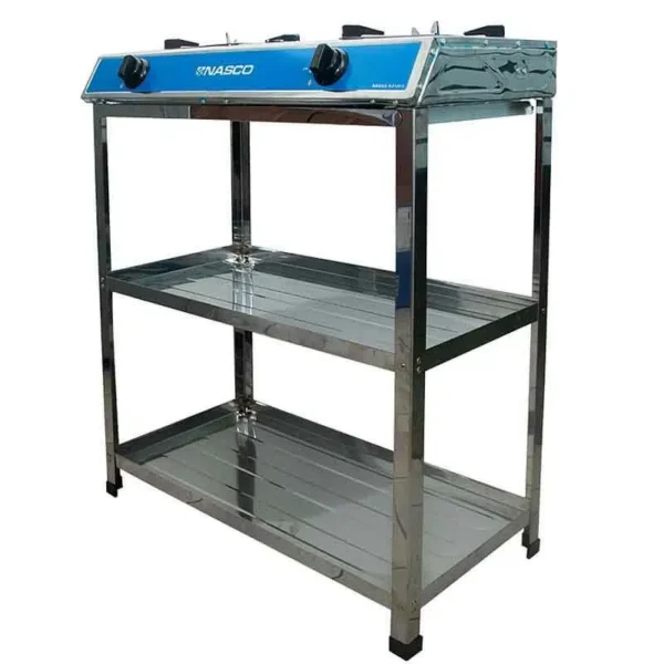 Nasco 2 Burner Stove With Shelve Stand NASGS-K212FS
