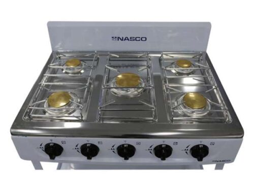 Nasco 5 Burner Gas Stove with 2 Shelve Stands NASGS-K5CSS-S