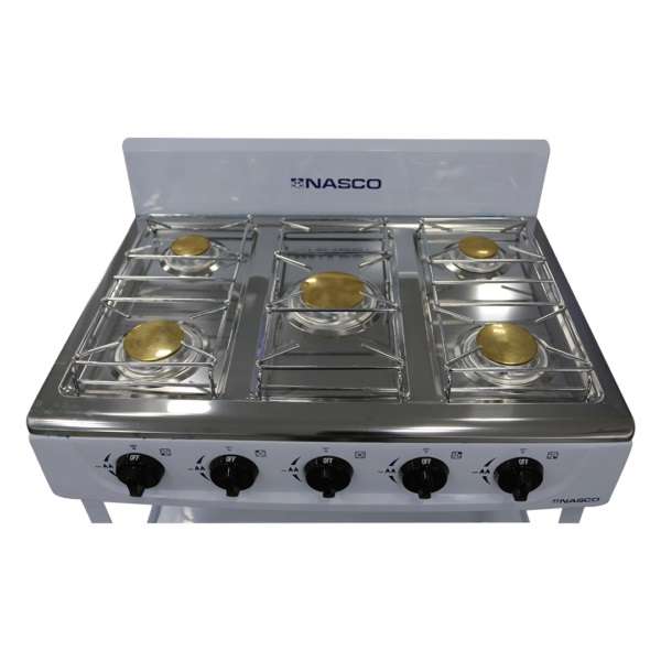 Nasco 5 Burner Gas Stove with 2 Shelve Stands NASGS-K5CSS-S