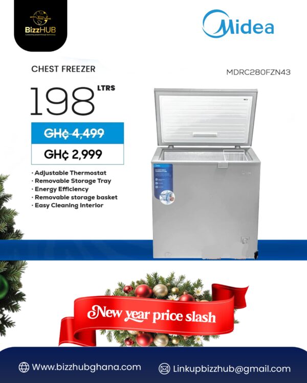 Midea 198 L Chest Freezer – MDRC280FZN43 (Silver)