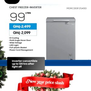 99L Gray Color Chest Freezer Refrigerator MDRC193FZG43D