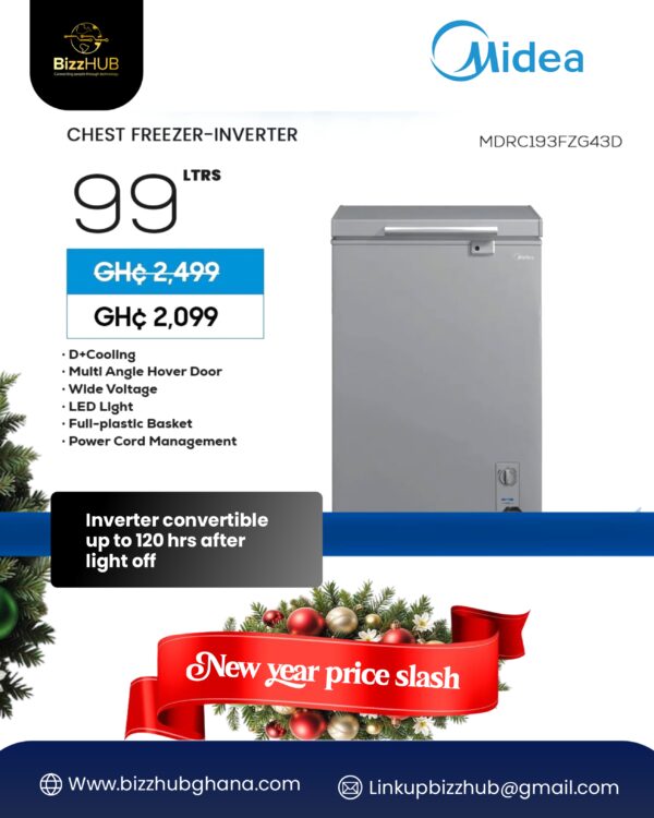 99L Gray Color Chest Freezer Refrigerator MDRC193FZG43D