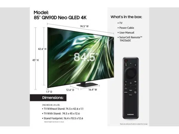 Samsung 85'' NEO QLED 4K: 85QN90D